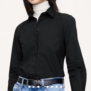 Banana Republic Black Button-Down Tailored Fit Shirt size 4